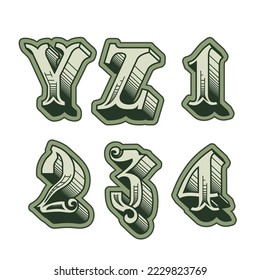 Vector decorative original alphabet letters english font. Eps-10 separated by groups and layers for easy edit.