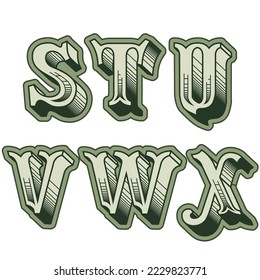 Vector decorative original alphabet letters english font. Eps-10 separated by groups and layers for easy edit.