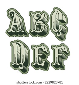 Vector decorative original alphabet letters english font. Eps-10 separated by groups and layers for easy edit.