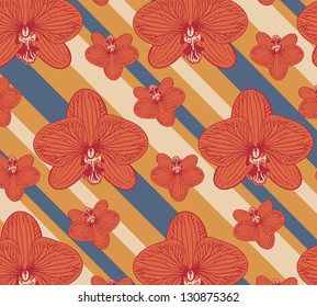 vector decorative ornament of flowers orchids