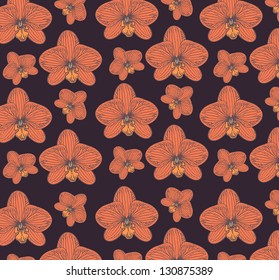 vector decorative ornament of flowers orchids