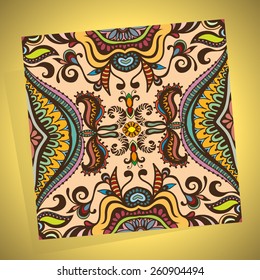 Vector decorative ornament, geometric seamless pattern on gold background