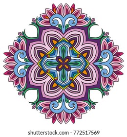 Vector decorative ornamental abstract flower illustration