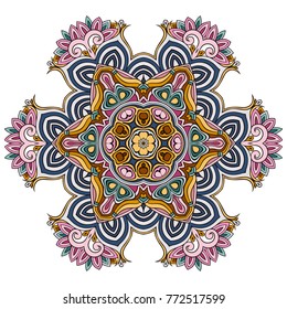Vector decorative ornamental abstract flower illustration