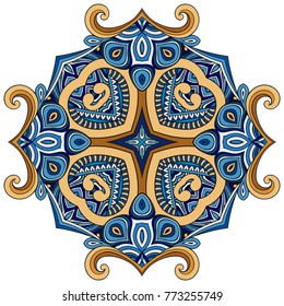 Vector decorative ornamental abstract flower illustration