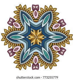 Vector decorative ornamental abstract flower illustration