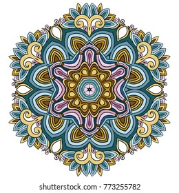 Vector decorative ornamental abstract flower illustration