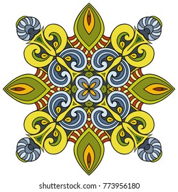 Vector decorative ornamental abstract flower illustration