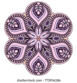 Vector decorative ornamental abstract flower illustration
