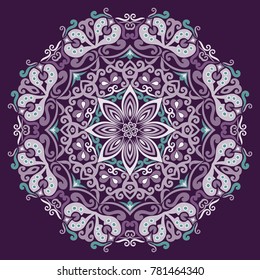 Vector decorative ornamental abstract flower illustration 