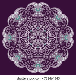 Vector decorative ornamental abstract flower illustration 