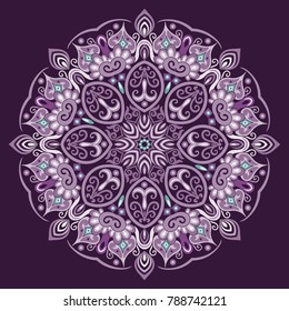 Vector decorative ornamental abstract flower illustration 