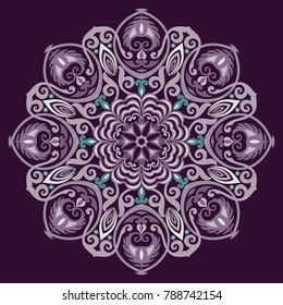Vector decorative ornamental abstract flower illustration 