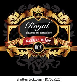 Vector decorative ornamental background with golden elements.