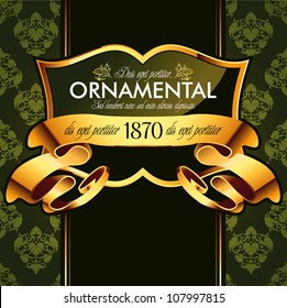 Fondo decorativo vectorial ornamental con elementos dorados