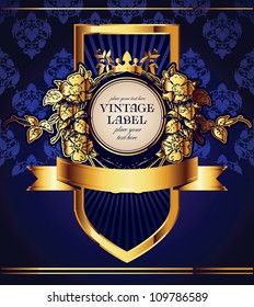 Fondo decorativo vectorial ornamental con elementos dorados