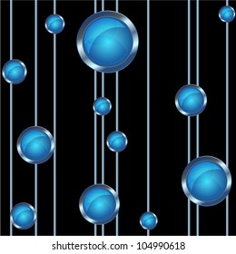 Vector decorative ornamental background with silver and blue elements.