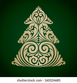 Vector decorative ornamental Christmas tree