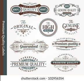Vector decorative ornamental emblems of quality