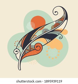 Vector decorative ornamental feather illustration
