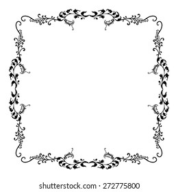 Vector decorative ornamental frame for text. Design element