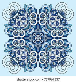 Vector decorative ornamental snowflake illustration