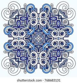Vector decorative ornamental snowflake illustration