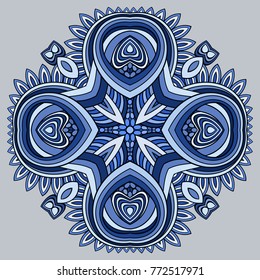 Vector decorative ornamental snowflake illustration