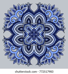 Vector decorative ornamental snowflake illustration
