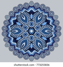 Vector decorative ornamental snowflake illustration