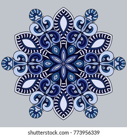 Vector decorative ornamental snowflake illustration