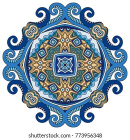 Vector decorative ornamental snowflake illustration