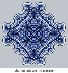 Vector decorative ornamental snowflake illustration