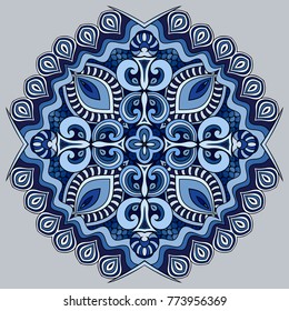 Vector decorative ornamental snowflake illustration