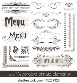 Vector decorative ornate design elements & calligraphic page decorations