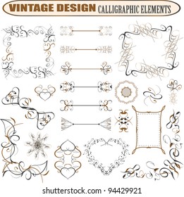Vector decorative ornate design elements &amp; calligraphic page decorations