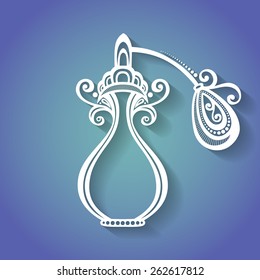 Vector Decorative Ornate Perfume. Trendy Vintage Desing