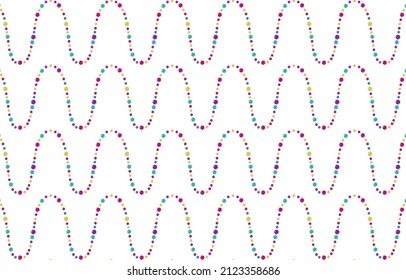 Vector decorative pattern with colorful waves. Abstract background. Hand drawn style.