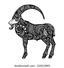 Vector Decorative Patterned Goat