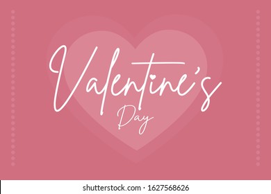 Vector Decorative Pink Valentine's Day Greeting card. With hearts. Happy Valentine's Day Typography. (lettering) 
Love celebration day (text)