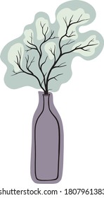 vector decorative plant in the pot