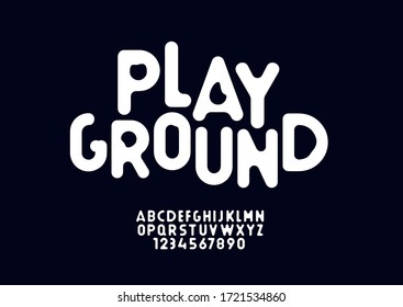 Vector of decorative playful font and alphabet. fun and artsy font vector