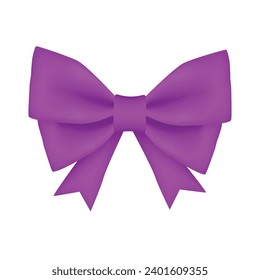 Vector decorative purple bow isolated on white background