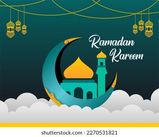 vector decorative ramadan kareem for background banner or poster design, a decorative islamic and background islamic design