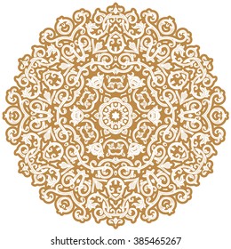 Vector decorative retro greeting card or invitation design. Exquisite rich and solemn Arabic pattern, stylish, elegant and modern interpretation of Islamic motifs.