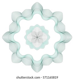 Vector decorative rosette for diploma or certificate. Template. Vector illustration.