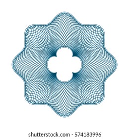 Vector decorative rosette for diploma or certificate. Template. Vector illustration.