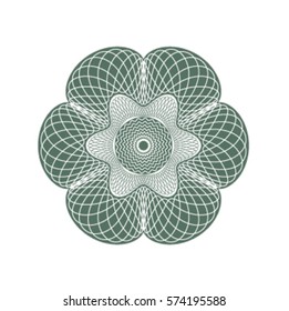 Vector decorative rosette for diploma or certificate. Template. Vector illustration.