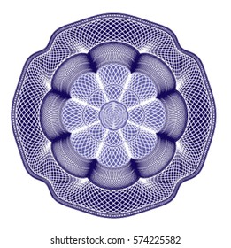 Vector decorative rosette for diploma or certificate. Template. Vector illustration.