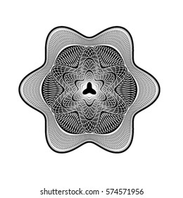Vector decorative rosette for diploma or certificate. Template. Vector illustration.